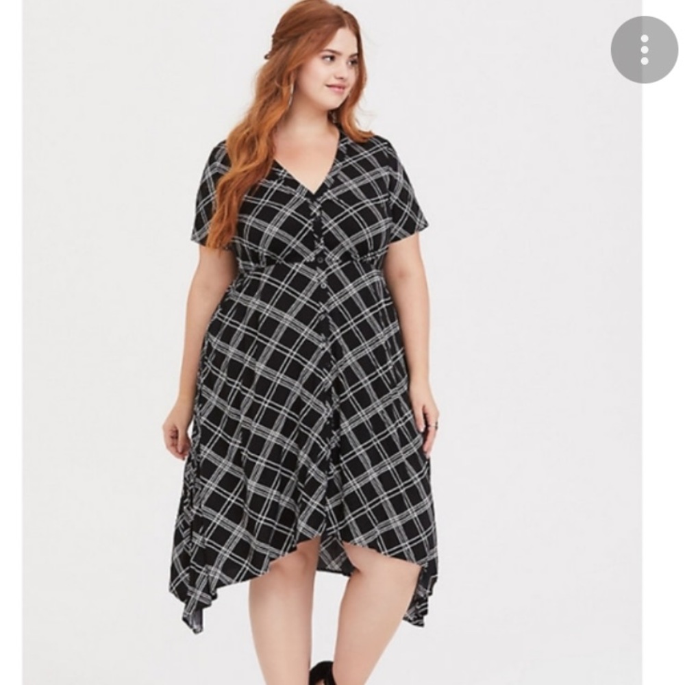 Torrid black plaid shirt dress